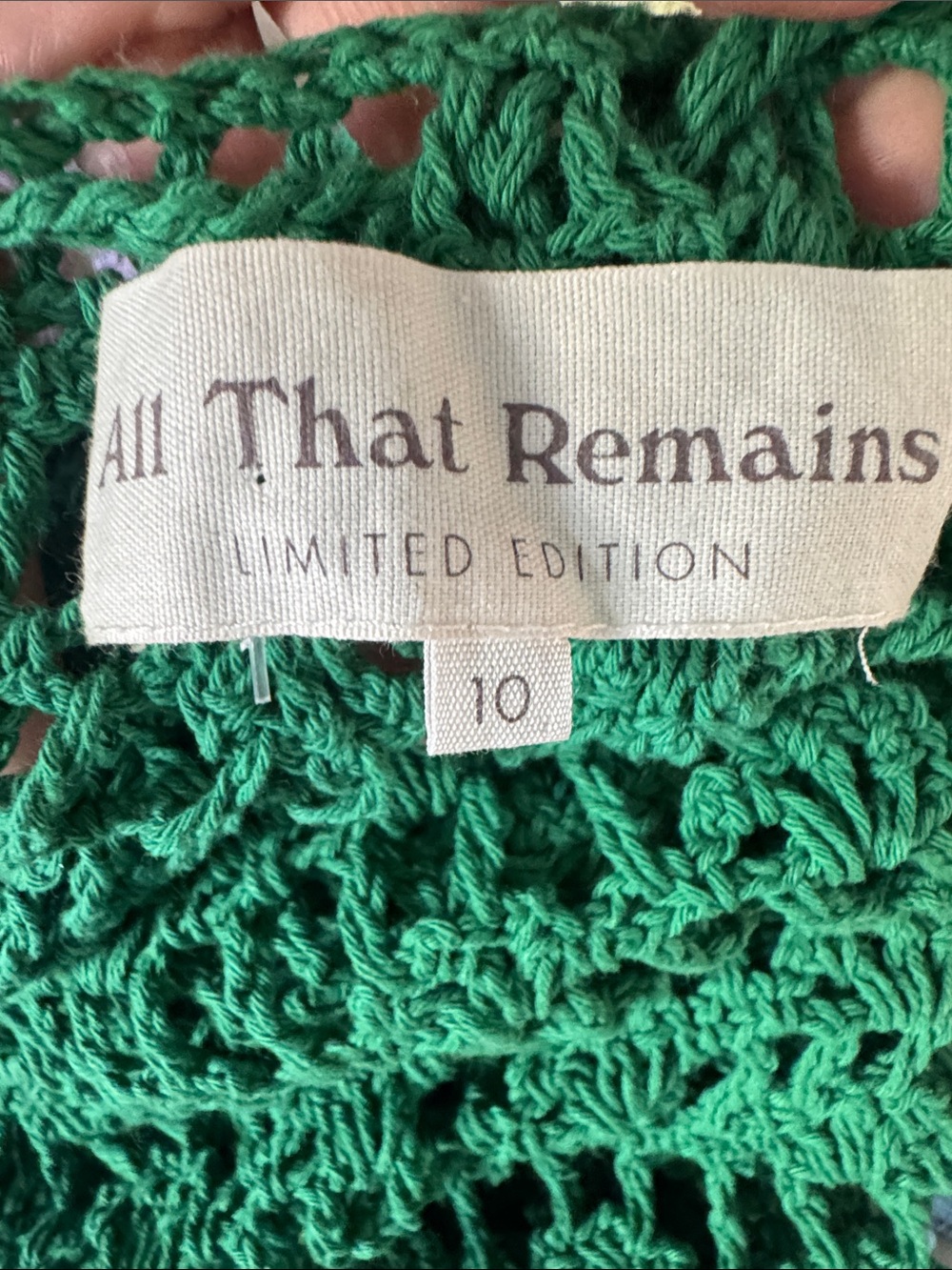 All That Remains Green Donna Cotton Crochet Dress Size 10 - Picture 9 of 10